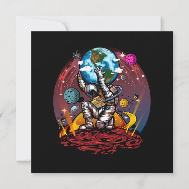 Tarjeta Pequeña Hombre del espacio de Atlas (Anverso)