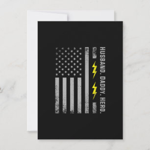 Tarjeta Pequeña Hombres Patrióticos Electricista Papá Bandera Amer