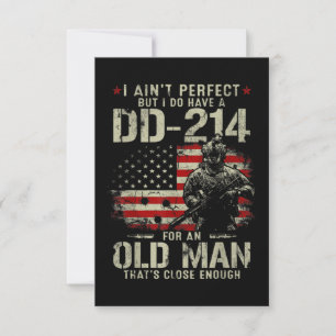 Tarjeta Pequeña Hombres que no soy perfecto tengo un veterano del 