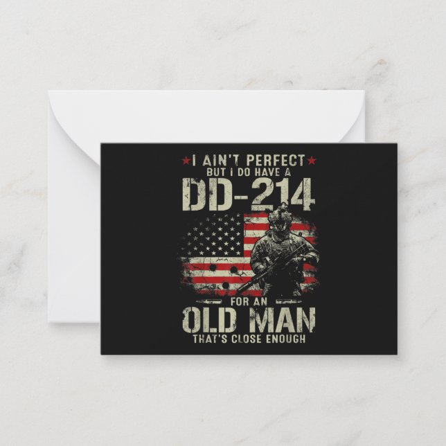Tarjeta Pequeña Hombres que no soy perfecto tengo un veterano del  (Anverso)