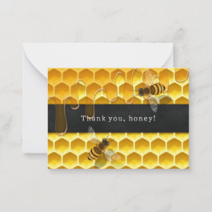 Tarjeta Pequeña Honeycomb con Personalizado de abejas voladoras