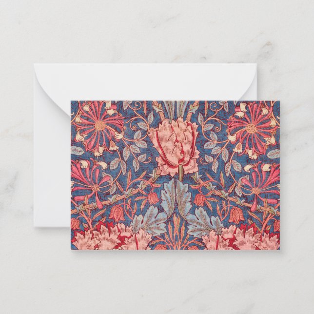 Tarjeta Pequeña Honeysuckle, fondo de pantalla de William Morris (Anverso)