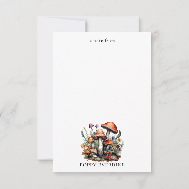 Tarjeta Pequeña Hongos Mágicos Encantados Personalizados para Niño (Anverso)