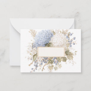 Tarjeta Pequeña Hortensia de acuarela vintage elegante bebé s