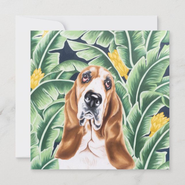 Tarjeta Pequeña Hound Basset (Anverso)