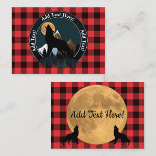 Tarjeta Pequeña Howling Wolf Full Moon