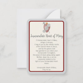 Tarjeta Pequeña "Hoy rezo por ti" Inmaculado Corazón Notecard