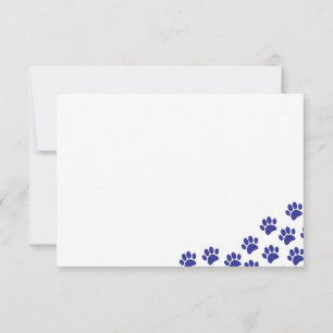 Tarjeta Pequeña Huellas de cachorro azul