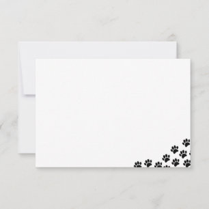 Tarjeta Pequeña Huellas de cachorro negro