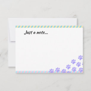 Tarjeta Pequeña Huellas de patas de cachorro de Pascua solo una no