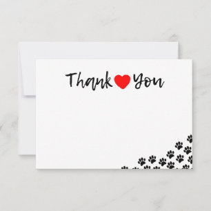 Tarjeta Pequeña Huellas de patas de perro negro Cumpleaños de perr
