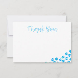 Tarjeta Pequeña Huellas de perro azules Cumpleaños de perro Agrade