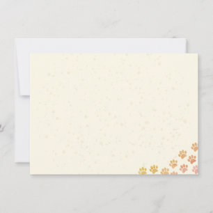 Tarjeta Pequeña Huellas de perro pintadas acuarela crema en blanco