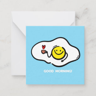 Tarjeta Pequeña Huevos fritos buenos días