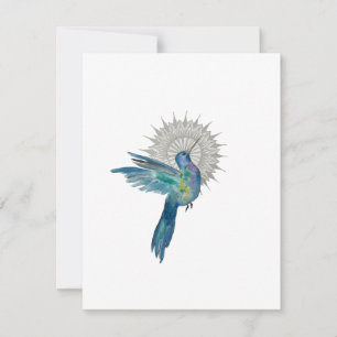 Tarjeta Pequeña Hummingbird Mandala