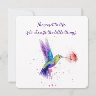 Tarjeta Pequeña Hummingbird notecard 5x5