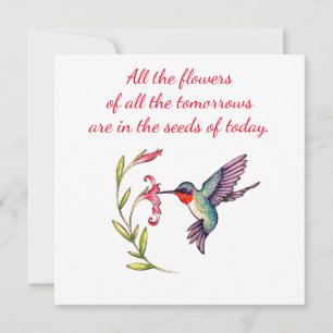 Tarjeta Pequeña Hummingbird notecard 5x5