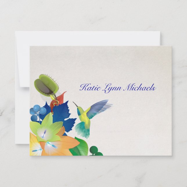Tarjeta Pequeña Hummingbird Notecard personalizado (Anverso)
