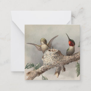 Tarjeta Pequeña Hummingbird Vintage Notecard