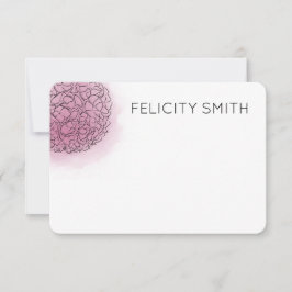 Tarjeta Pequeña Hydrangea Elegante Stationery Personalizado Rosa