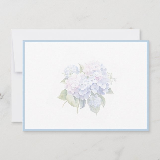 Tarjeta Pequeña Hydrangea Flat Note Card (Anverso)