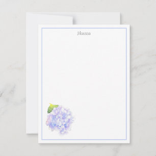 Tarjeta Pequeña Hydrangea Watercolor Vignette