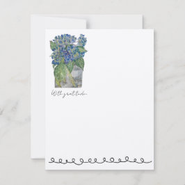 Tarjeta Pequeña Hydrangeas in Water Flat Notecards (10)