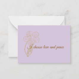 Tarjeta Pequeña I Choose Love and Peace Positive Affirmation