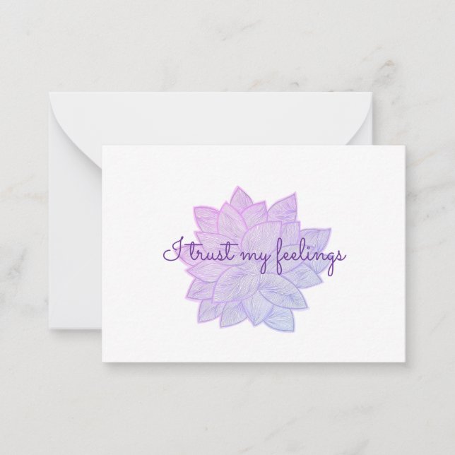 Tarjeta Pequeña I trust my feelings: Hand-Drawn Floral Affirmation (Anverso)