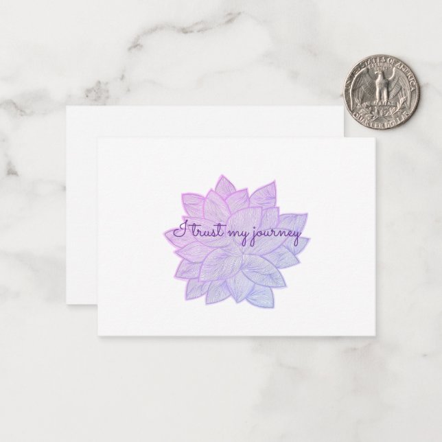 Tarjeta Pequeña I trust my journey: Floral Affirmation (Anverso/Reverso In Situ)