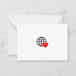 Tarjeta Pequeña Icono del Globo de Amor Mundial | Diseño de verano
