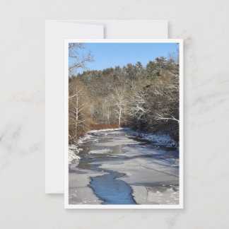Tarjeta Pequeña Icy NH River during January Note Card