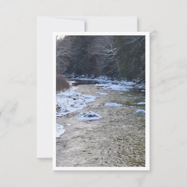Tarjeta Pequeña Icy NH River during January Note Card (Anverso)