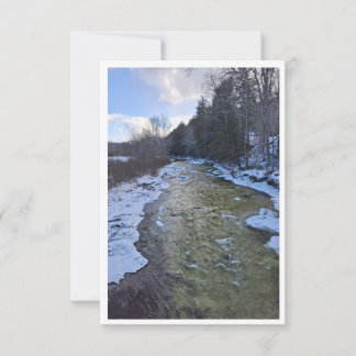 Tarjeta Pequeña Icy NH River during January Note Card