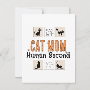 Tarjeta Pequeña Identidad de Mamá de Gato Humano Segundo Divertido