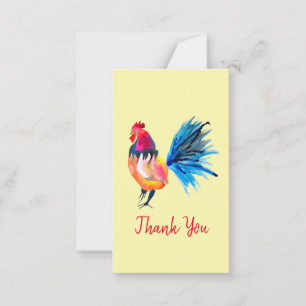 Tarjeta Pequeña Ilustracion acuático colorido de gallo