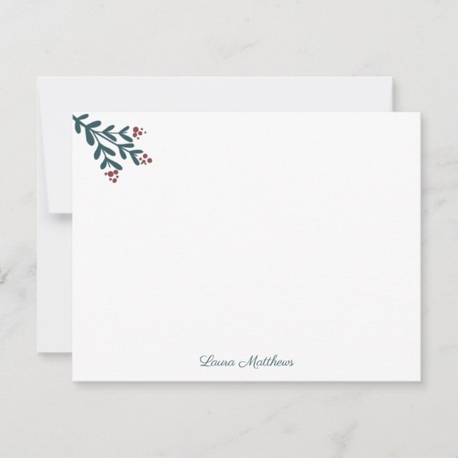 Tarjeta Pequeña Ilustracion Berries moderno Navidades elegantes (Anverso)