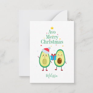 Tarjeta Pequeña Ilustración de aguacate personalizada de Feliz Nav