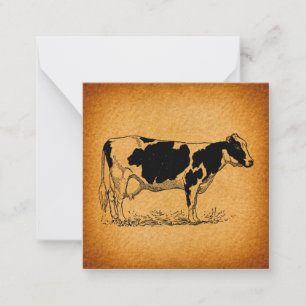 Tarjeta Pequeña Ilustracion de animales de la granja de vacas de l