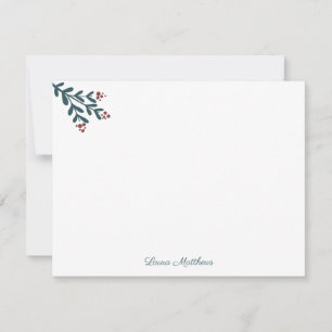 Tarjeta Pequeña Ilustración de bayas modernas elegante Navidad
