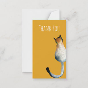 Tarjeta Pequeña Ilustracion de gato negro y marrón tabby