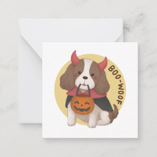 Tarjeta Pequeña Ilustracion de Halloween: Boo-Woof