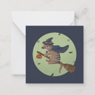 Tarjeta Pequeña Ilustracion de Halloween: número del asistente