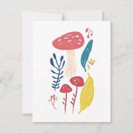 Tarjeta Pequeña Ilustracion de hongos