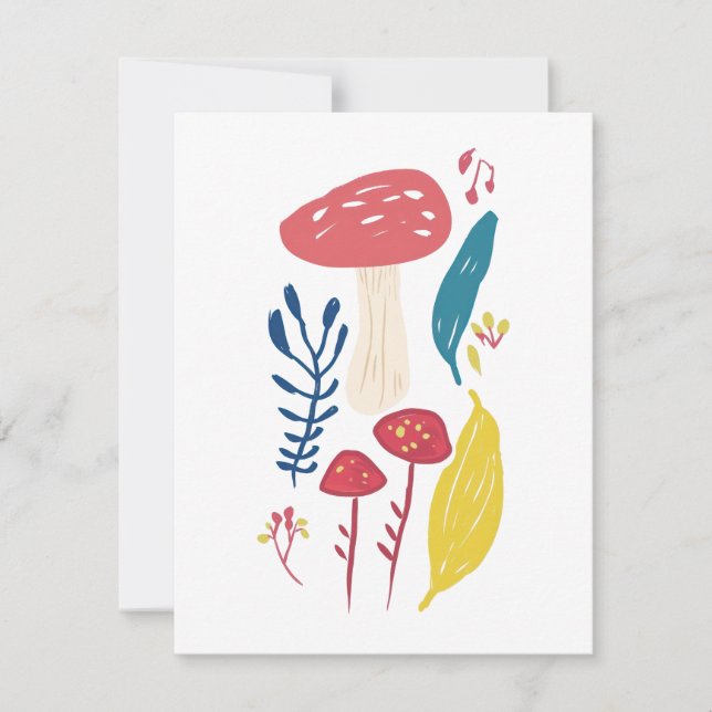 Tarjeta Pequeña Ilustracion de hongos (Anverso)