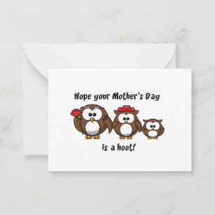 Tarjeta Pequeña Ilustracion de la Personalizado de Hoot en el Día
