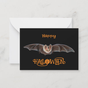 Tarjeta Pequeña Ilustración de murciélago Pipistrellus Halloween n