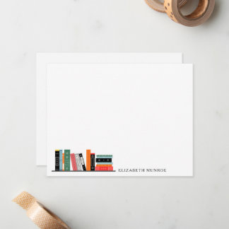 Tarjeta Pequeña Ilustración Personalizada de Estantería de Libros