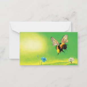 Tarjeta Pequeña Ilustracion volador de abejas con burbujas