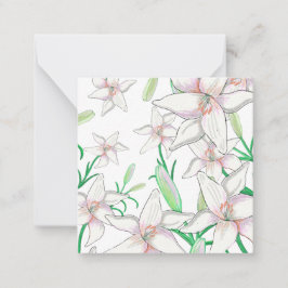Tarjeta Pequeña Ilustracion White Lilies